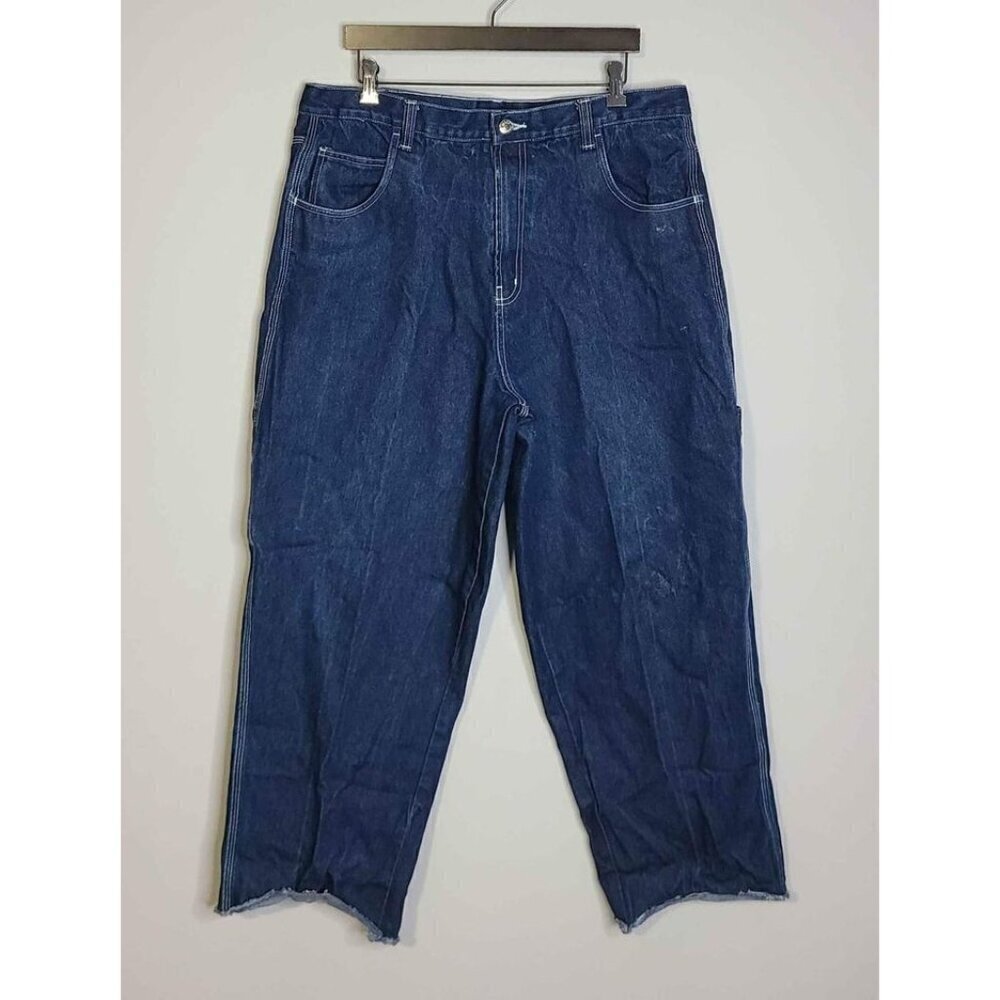 Vintage Iceberg History Carpenter Wide Leg Blue Jeans 90s Fit Hip Hop Mens Sz 38